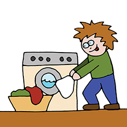 Ich mache die Wäsche